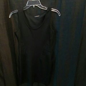 Black scuba dress with lace detailing